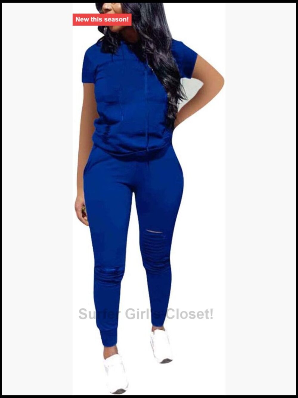 Two Piece Short Sleeve Sweatsuit Casual Tracksuit Women's 2PC Set Hoodie Pants